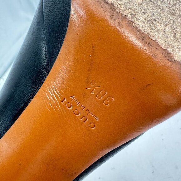 Gucci Women Size EU 38.5 US 8.5 Black Leather Platform Pump Heel Shoes - Picture 11 of 12